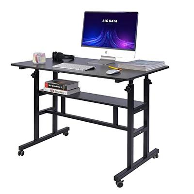 SIDUCAL Mobile Standing Desk, Portable Stand Up Desk, Small Adjustable  Standing Desk Converter with Wheels Home Office Workstation, Rolling Desk