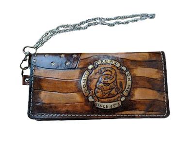  Men's 3D Genuine Leather Wallet, Hand-Carved, Hand