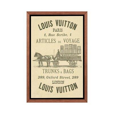 Vintage Woodgrain Louis Vuitton Sign 3 by 5by5collective - Advertisements Print East Urban Home Size: 40 H x 26 W x 0.75 D, Format: Wrapped Canvas