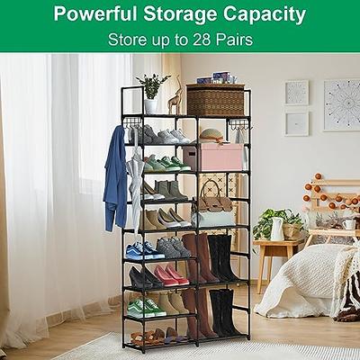 HOMIDEC Shoe Rack Organizer, 6 Tier Storage Cabinet 24 Pair Plastic Shoe  Shelves for Closet Hallway Bedroom Entryway
