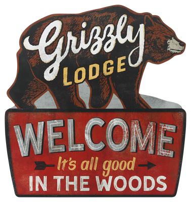 Open Road Brands Grizzly Lodge Metal Sign - Yahoo Shopping