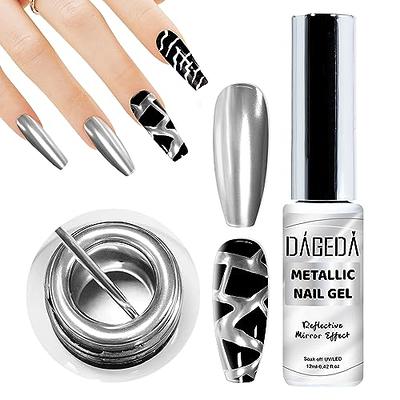 SILVER NEW YEAR NAILS EASY POLYGEL APPLICATION & 3D CHROME NAIL ART