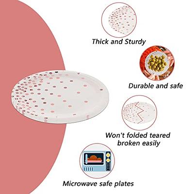 Rose Gold Dots Paper Plates