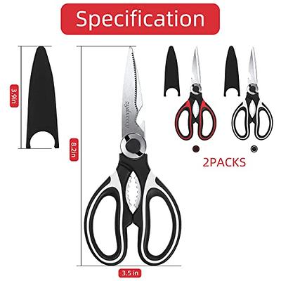 Kitchen Shears, 2-pack Scissors All Purpose, Kitchen Scissors Heavy Duty  Meat Scissors, kitchen sissors for general use, Stainless Steel Sharp  Utility Food Scissors for Chicken, Poultry, Fish, Herbs 