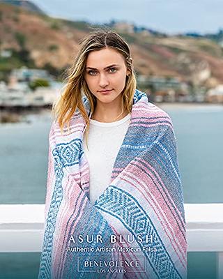TEAL TRADITIONAL MEXICAN YOGA BLANKET