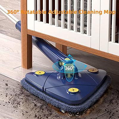 59in Wall Mop with Long Handle, Number-one Wall Cleaner Baseboard Cleaner Tool with Handle, 360Rotatable Adjustable Wet and Dry Mop with 4 Reusable