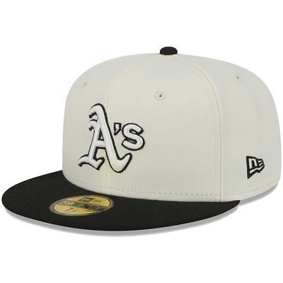 Men's New Era Black Oakland Athletics Satin Peek 59FIFTY Fitted Hat