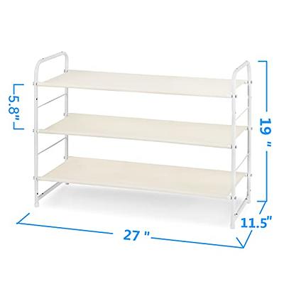 SimpleHouseware 3-Tier Stackable Shoes Rack Storage Shelf, White 