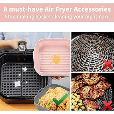 OUTXE 2-Pack 8inch Foldable Square Silicone Air Fryer Liners for 4QT to 6QT  Reusable Air Fryer Insert Silicone Air Fryer Cover Easy Cleaning for Oven  Accessories (Grey+Pink) - Yahoo Shopping