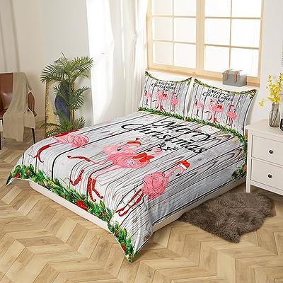 Luxury 3D Flamingo Bedding Sets Queen with Comforter Pink Duvet