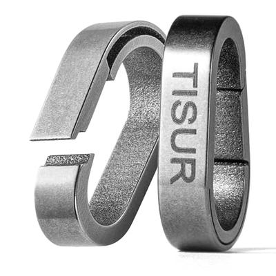 TISUR Key Ring with Screw Shackle,Black Key Rings Heavy Duty Keyrings for Keys,DIY Key Fob D Rings Keychain 2pcs (1/2'', Black/Titanium)