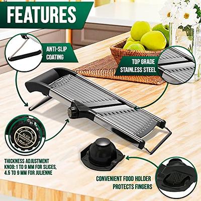 WENDERK Adjustable Stainless Steel Mandoline Food Slicer with Cut Resistant  Gloves [Upgraded] - Handheld Kitchen Mandolin Julienne Cutter to Slice  Vegetables Fruits Chips French Fry - Christmas Gifts - Yahoo Shopping