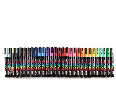 29 5M Medium Posca Markers with Reversible Tips, Set of Acrylic Paint Pens  for Art Supplies, Fabric Paint, Fabric/Art Markers