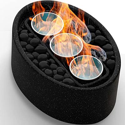 Vizayo Tabletop Fire Pit for Patio - 14.2 x 10.2 inch Indoor Outdoor Table  Top Firepit Bowl - Use Gel Fuel Cans, Bioethanol or Isopropyl Alcohol -  Tabletop Fireplace for Balcony, Patio Decor - Black - Yahoo Shopping