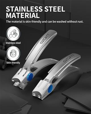  Nail Clipper with Catcher, Slanted Edge Nail Cutting Clippers  Stainless Steel Fingernail Cutter Trim with File for Men and Women : Beauty  & Personal Care