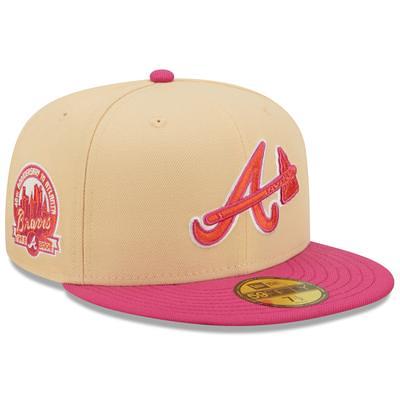 Men's New Era Pink/Blue Atlanta Braves Olive Undervisor 59FIFTY Fitted Hat