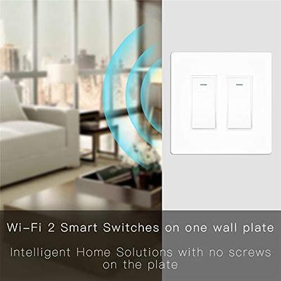 MoesGo WiFi Smart Wall Light Switch,Glass Panel, Multi-Control(3 Way),  2.4GHz Wi-Fi Touch Switches, Neutral Wire Required, Remote Control Smart