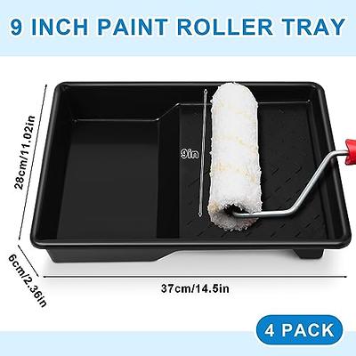 Barydat 4 Pcs 9 Inch Paint Tray Plastic Tray with Deep Paint Pockets and  Textured Ridge