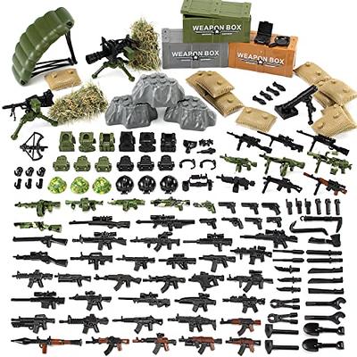  Feleph Swat Weapons Toys, Military Police Bricks Accessories  for Policeman Figures, Army Team WW2 Gear Pack Building Blocks for Boys :  Toys & Games
