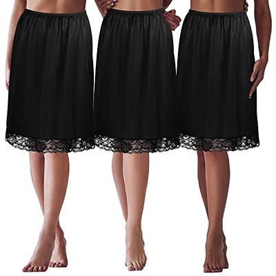 Women's Half Slips Bottom Dress Underskirt Under Mini Skirts Elastic High  Waist