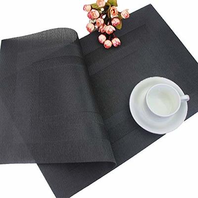 PIGCHCY Placemats,Washable Vinyl Woven Table Mats,Elegant