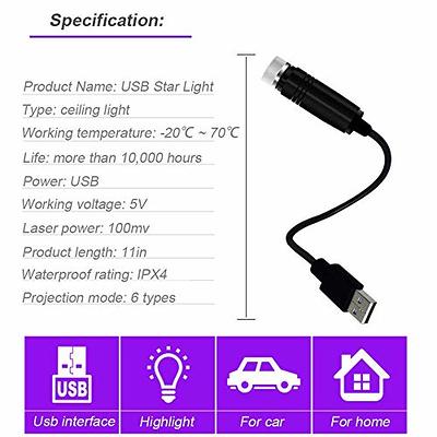 BAILONGJU USB Star Projector Night Light, Adjustable Romantic red Interior Car  Lights, Bending Freely Portable Auto Roof Lights Decoration for Ceiling,  Bedroom, Party - Yahoo Shopping