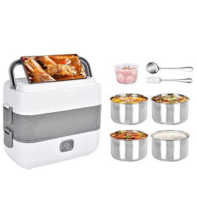 Caperci Bento Box for Kids - Large 4.8 Cups Lunch Box with Two Modular  Containers - 4 Compartments, Leak-Proof, Portable Handle,  Microwave/Dishwasher