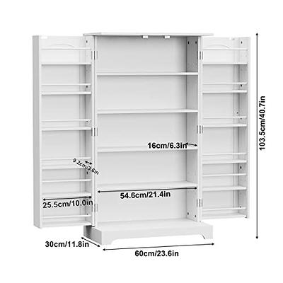  JEROAL 41''Pantry Storage Cabinet, White Freestanding