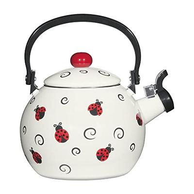 Kettle Stovetop Whistling Tea Kettle 1.7L Enamel Kettle Stove Top