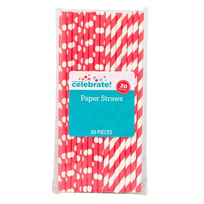 RED & GREEN Big Dots Paper Straws 