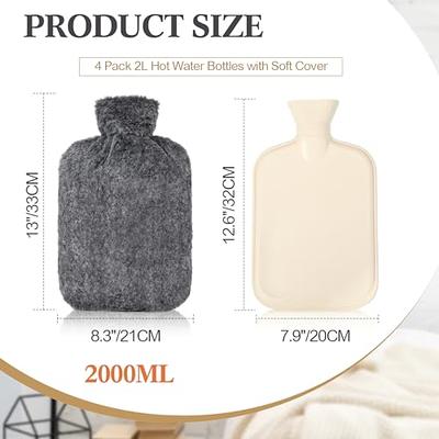 Hot Water Bottle (2 Liter), 2 Pack Hot Water Bag for Pain Relief, Menstrual  Cramps, Neck and Shoulders, Hot Cold Pack for Hot and Cold Therapy and