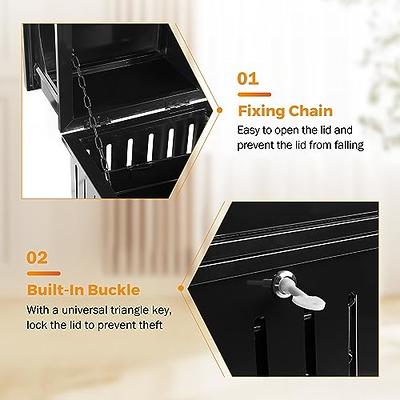 BEAMNOVA Stainless Steel Trash Can with Lid Black Commercial Open Top  Outdoor Garbage Enclosure Yard Garage Modern Indoor Industrial Heavy Duty  Metal