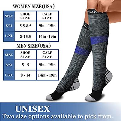 CHARMKING Compression Socks for Women & Men (8 Pairs) 15-20 mmHg