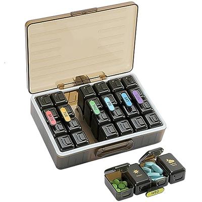 Cruxer Weekly Pill Box Organiser Am Pm 2 Times Medicine Box Daily Medicine  Storage Box Portable Moisture-Proof BPA Free Travel Dosette Box to Hold  Vitamins Cod Liver Oil Supplements and Medication