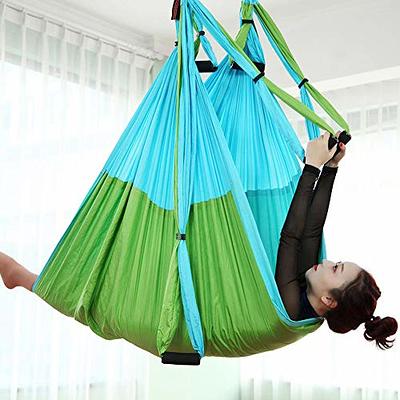 Aerial Yoga Swing Hammock and Trapeze Pro Set with 2 Extension