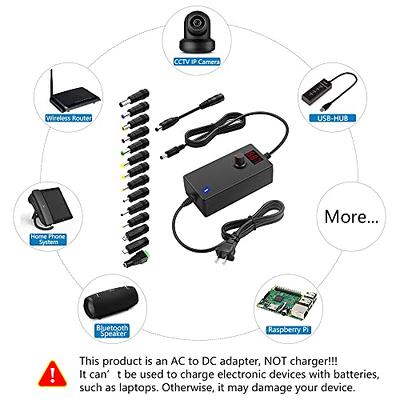 12V 24V to USB USB-C DC Buck Conversion Charger Multi Port Adapter with  Battery Clip Output DC 5V 12A 60W
