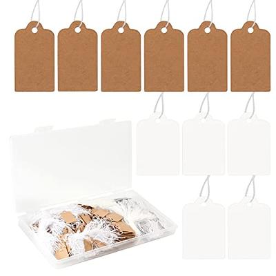 SOAC 300pcs Price Tags with String Jewelry Price Tags Blank Price Tags Clothing Price Tags, Size: Small, White