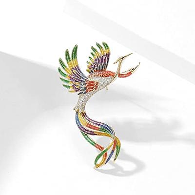 Rhinestone Flamingo Brooch Pin Crystal Animal Lapel Pin Fashion Clothes  Decor Women Gift 