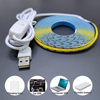 5V USB LED Strip Light White TV Backlight Lamp Self Adhesive Flexible Tape  Wire