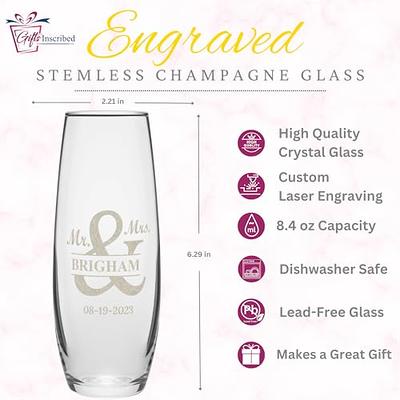 Custom Engraved Stemless Champagne Flute