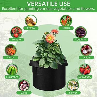 10 Gallon Grow Bags, Flower Pots with Handles, Thickened Nonwoven Garden  Plant Growing Bags, Multicolor Fabric Planters Grow Bags for Vegetables