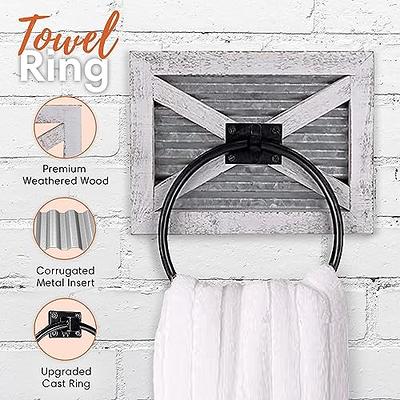 AIDILI Rustic Farmhouse Toilet Paper Holder with Shelf - Farmhouse