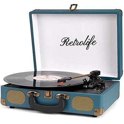 Vinyl Record Player Wireless Turntable with Built-in Speakers and USB  Belt-Driven Vintage Phonograph Record Player 3 Speed for Entertainment and  Home