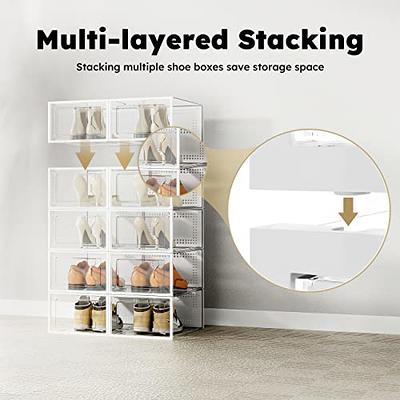 Stackable Shoe Rack Plastic Multi-layer Shoe Organizer Home Space