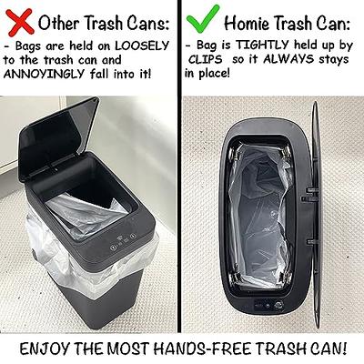 Homie Soft Close, Slim Trash Can 2.6 Gallon with Anti - Bag Slip Liner and Lid, Use As Mini Garbage Basket, Slim Dust Bin, or Decor in Bathroom