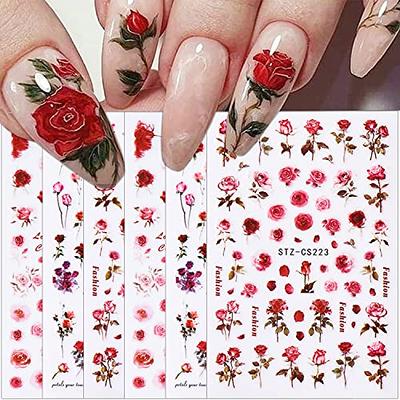 Easy Valentines Red Rose Nail Tutorial - YouTube