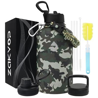 CIVAGO 64 oz Insulated Water Bottle Jug with Straw and Handle, Half Gallon  Stainless Steel Water Flask, Large Sports Metal Water Bottle with Straw