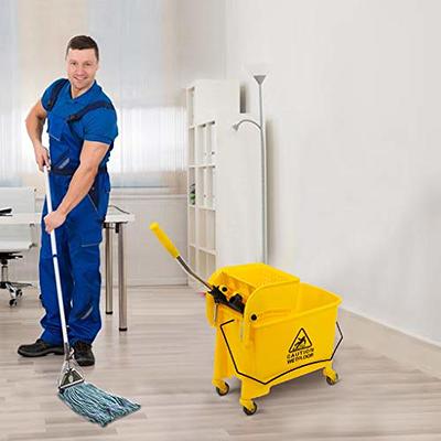 Commercial Mop Bucket 5.28 Gallon with Wringer - Side Press Commercial Home  Cleaning Cart Combo Yellow 4 Wheels Home & Industrial Cleaning Mop Bucket  for Business - Yahoo Shopping