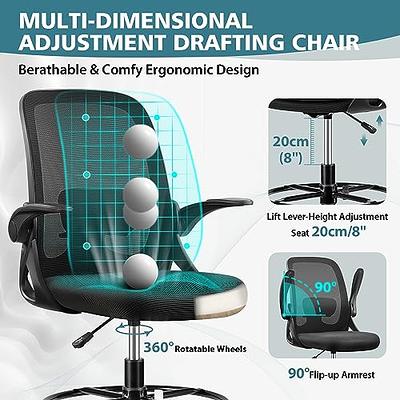 Winrise Office Chair Desk Chair, Ergonomic Mesh Computer Chair Home Office Desk Chairs, Swivel Task Chair Mid Back Breathable Rolling Chair with Adjus