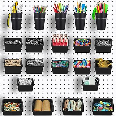 Kuhome 21 Sets Pegboard Bins Pegboard Cups with Hooks, Pegboard Hooks  Assortment, Hooks for Pegboard Cup Holder for Organizing Craft Accessories  Tools Storage Office Workshop Garage Workbench Black - Yahoo Shopping